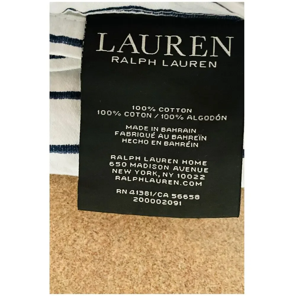 Lauren Ralph Lauren Spencer King Sheet Set Navy/White Stripe 4Pc 100% Cotton NEW